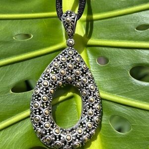 John Hardy Sterling Silver 925 18K yellow gold Large Teardrop Pendant 32grams